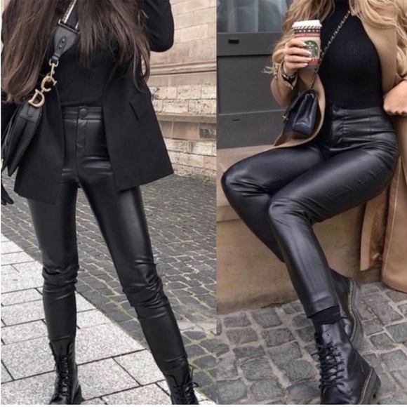 ◾️Zara Faux Leather Pants - Picture 1 of 8